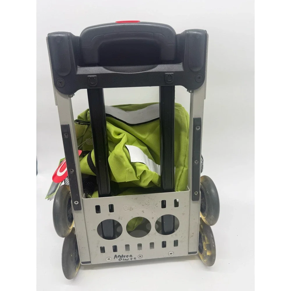 Zuca Rolling Bag Grey Frame Lime Green Insert Sport Golf Ice Skating Light Up